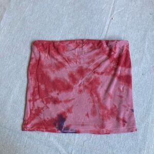 Red Tie-Dye Skirt